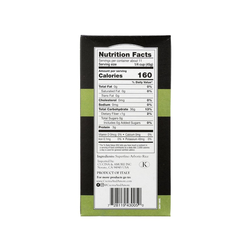 Cucina & Amore Superfino Italian Arborio Rice - 8.8 Lbs