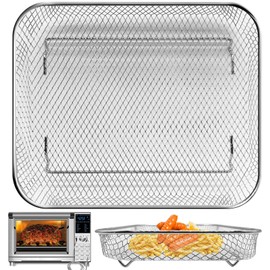 Air Fryer Basket Replacement for Nuwave Bravo XL Air Fryer Toaster Convection Oven, 12 * 10'' Non-stick Mesh Air Fryer Stainless Steel Basket Wire Rack Accessories Parts, Dishwasher Safe