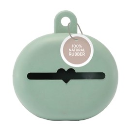 HEVEA Dummy Case Made of 100% Natural Rubber - Hygienic Soother Steriliser Box, Portable Pacifier Storage for Babies, Practical Danish Design Dummy Holder (Seafoam Blue)