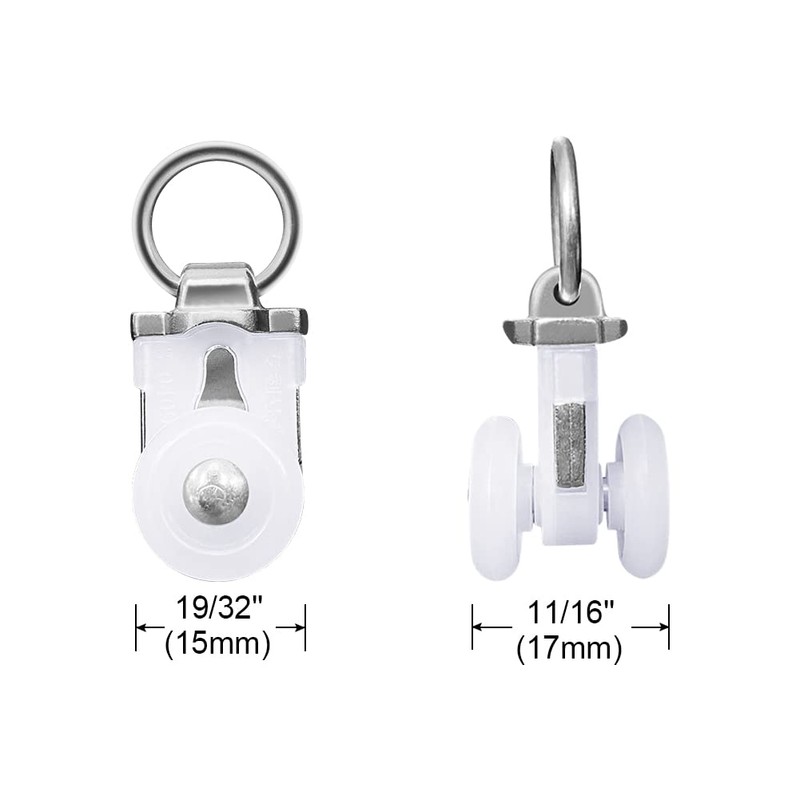 ZSHINE Aluminium Alloy Heavy-duty Curtain Rail Pulleys Runners(50pcs)