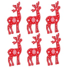 Levemolo 24pcs Christmas Tree Pendant Christmas Tree Ornaments 2020 Christmas Reindeer Ornament Red Wooden
