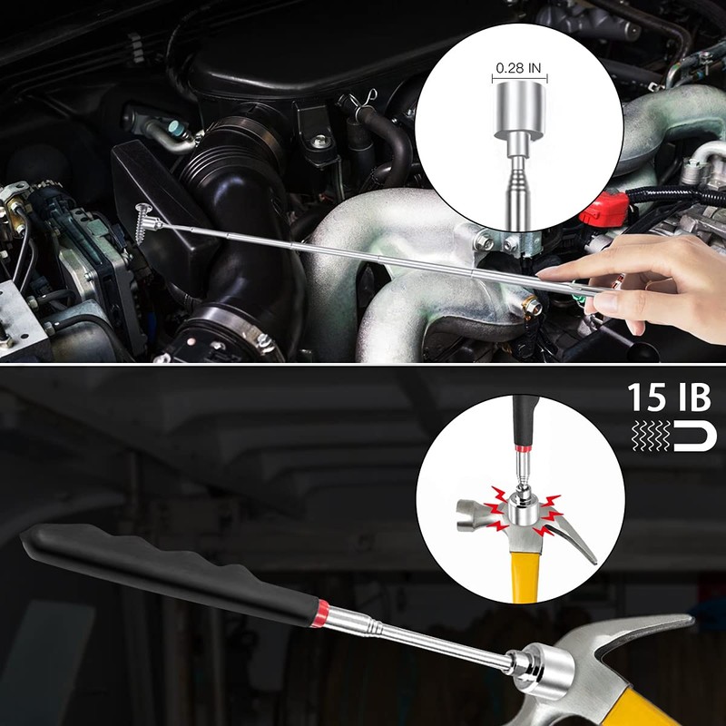 Preciva 5PCS Magnetic Telescoping Pick-up Tool Kit with 15lb &1lb