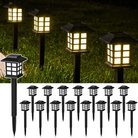SOLPEX 16 Pack Solar Outdoor Lights, Solar Path Lights, Solar Walkway Lights Outdoor, Solar Garden Lights, Solar Pathway Lights Outdoor Waterproof for Garden, Yard, Landscape (Warm White)