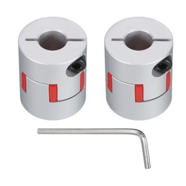 sourcing map Aluminum Plum Shaft Coupling 8mm to 10mm Bore L30xD25 Flexible Coupler for 3D Printer CNC Machine and Servo Stepped Motor Pack of 2