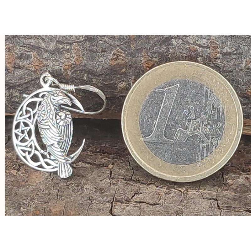 Raven in the Moon Earrings 925 Sterling Silver or 22,