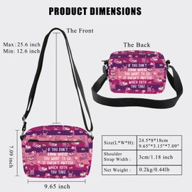 PLITI Cheshire Cat Crossbody Bag Cheshire Cat Fan Gift Alice Lover Gift Alice Wonderland Gift, Path You Take Cbu