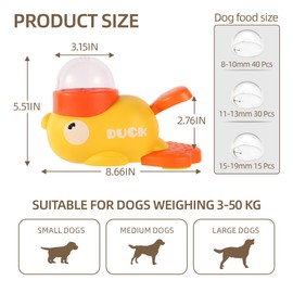 Marchul Interactive Dog Toy, Dog Cat Treat Dispenser, Duck Shaped Puzzle Feeder Ball for Dogs, Mental Stimulation Toy for Boredom - Durable