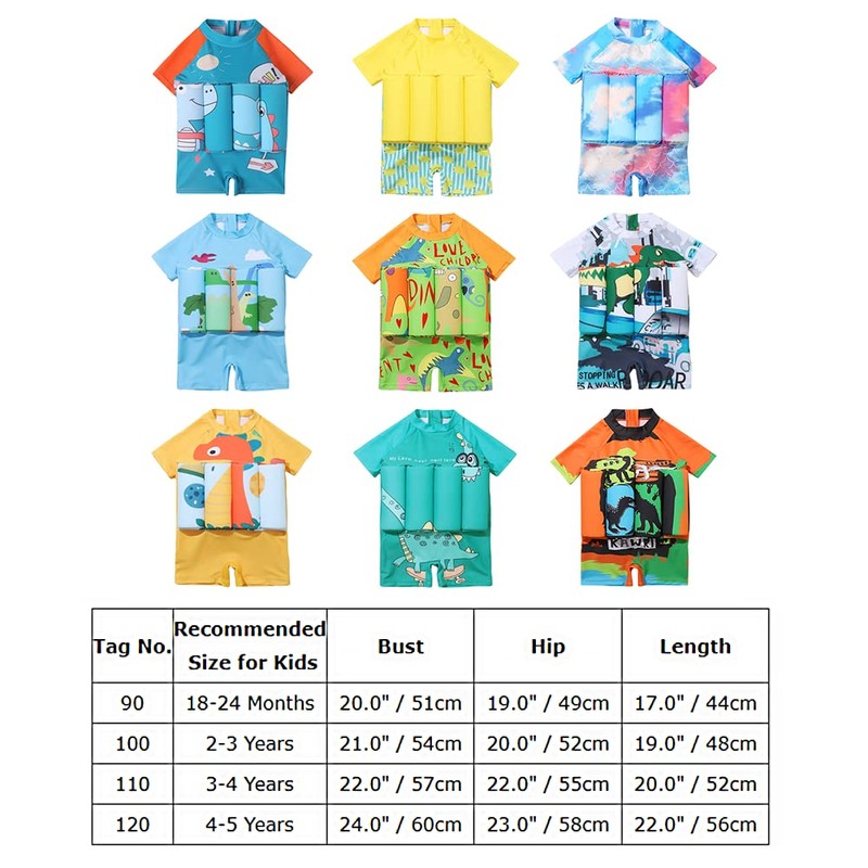 Kids Baby Boy Girl Float Suit with Adjustable Buoyancy Dinosaur