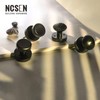 NCSEN Coastal Interior Door Knobs with Push Lock, Matt Black