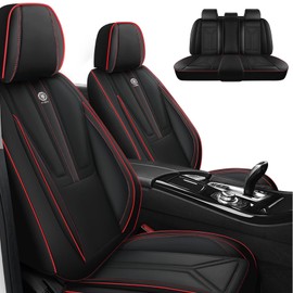 Car Seat Covers Fit for Chevy Malibu 2025, Premium Leather Car Seat Covers Airbag Compatible, Waterproof Non-Slip Seat Cover, All Weather Full Coverage (Full Set,Black)