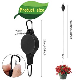 MANGLI Hanging Basket Retractable Hook, Pack of 2 Hanging Basket Hooks, Adjustable Hanging Pot for Plants, Traffic Light Elevator Hook, Pull Ratchet Hook for Plant Hangers, Hanging Pot