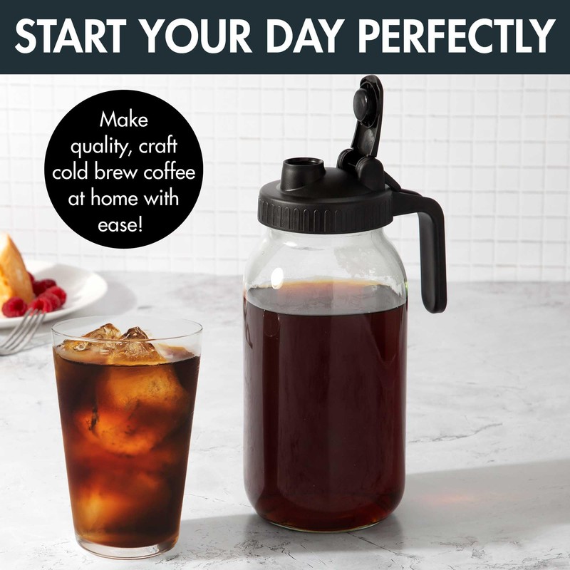 Primula Mason Jar Cold Brew Iced Coffee Maker with Stainless