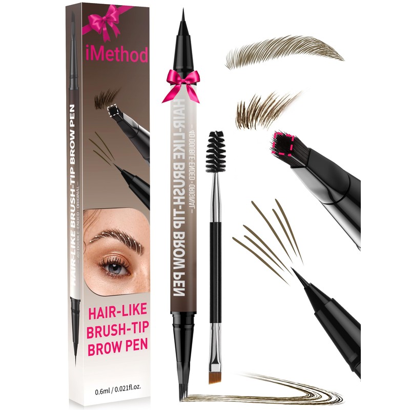 iMethod Eyebrow Pen - Eyebrow Pencil,2-in-1 Eyeliner Dual-Ended Microblading Eyebrow