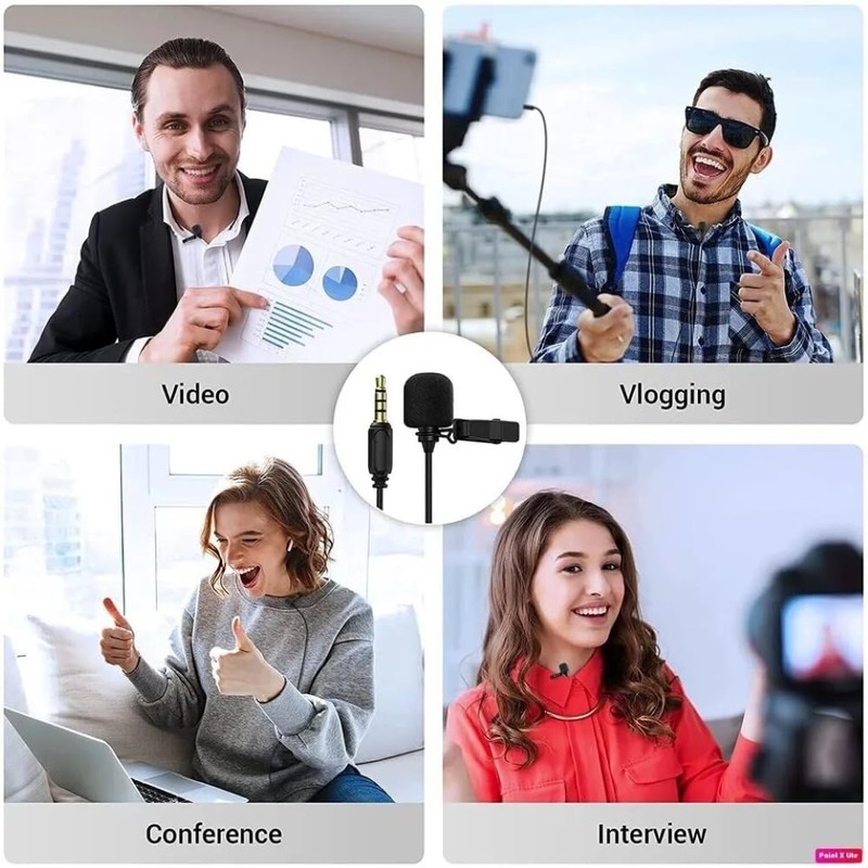 3.5mm Lavalier Microphone, Omnidirectional Condenser Mic Professional Grade with Easy