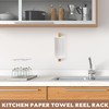 2 Pcs Wooden Kitchen Roll Holder Under Cabinet Wall Mounted,