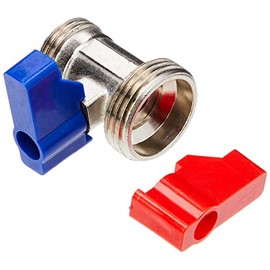 PLUMB-PAK PK890AMZ Washing Machine/Dishwasher Tap Straight Connector, Red