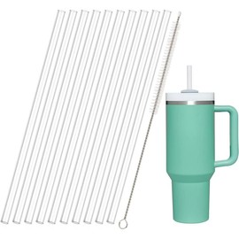Replacement Straws for  40 30oz Adventure Quencher Travel Tumbler 6Pack,  Reusable Clear Straws with Cleaning Brush, Compatible with  Cup Mug Accessories - Color: Transparent