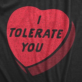 Funny Dog Shirt for Valentines Day – I Tolerate You Red Heart Graphic Tee – Lightweight Cotton Blend – Sarcastic Valentine Outfit for Dogs Small to Extra Large Sizes Black, M