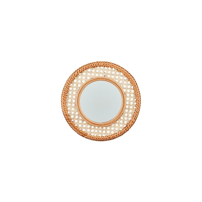 Mud Pie Cane Woven Mirror; 12" Dia