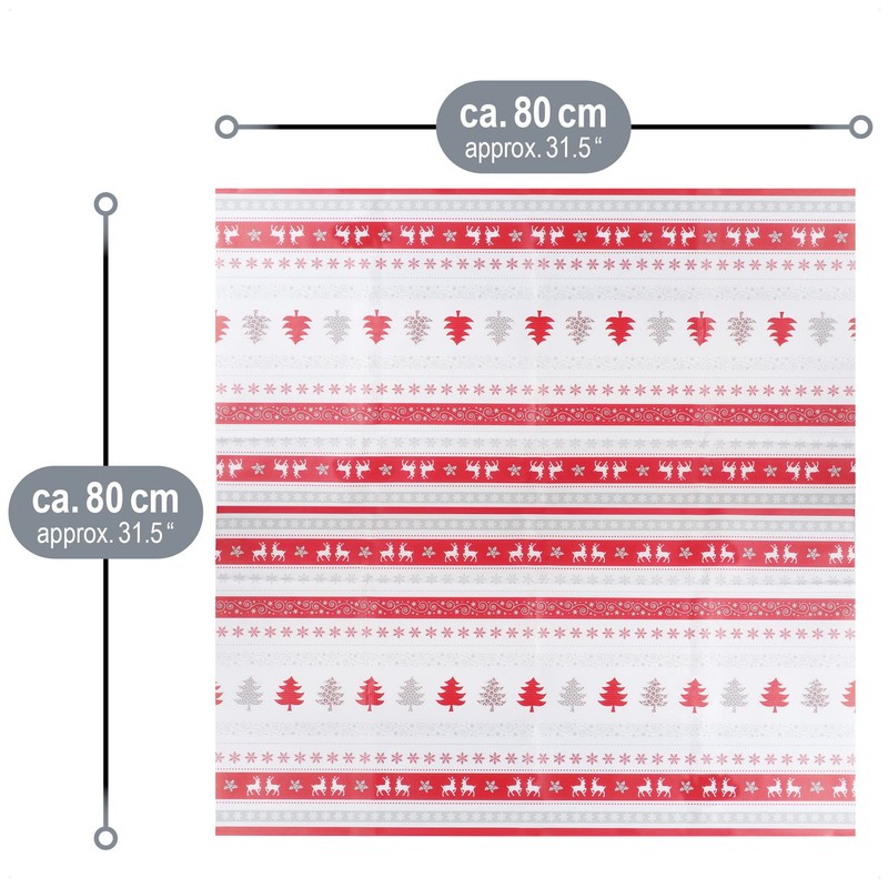 com-four® 4 x Tablecloths with Christmas Motif - Wipe Clean