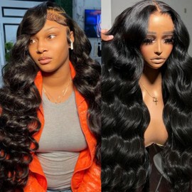 miear Body Wave Lace Front Wigs Human Hair 13x6 HD Lace Frontal Wigs Human Hair for Women 180% Density Pre Plucked with Baby Hair Natural Hairlin 20 Inch