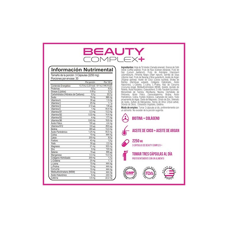 Forzagen | Biotina con Zinc Multivitamínico para Mujer Beauty Complex