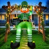 OurWarm 8FT St. Patrick's Day Inflatable Decorations Outdoor, Sitting Leprechaun
