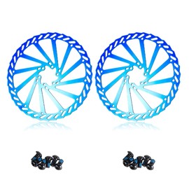 Chooee 160mm Bike Disc Brake Rotor，MTB Brake Rotor 160mm With Bolts，2pcs，Blue