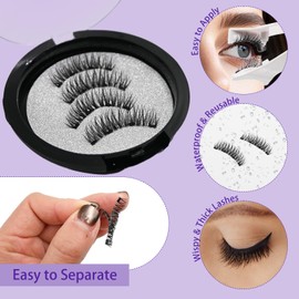 2 Paar Wiederverwendbares Magnetische Wimpern, Künstlicher Magnet Natur Natur Set, Comic Eyes False Eyelashes Extensions, Einfach Anzubringen Und zu Entfernen