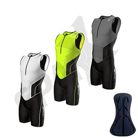 (Large, Neon Green) - Sparx X Triathlon Suit Men Racing Tri Cycling Skin Suit Bike Swim Run