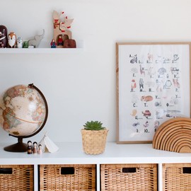 DOITOOL 10 geflochtene Mini-Körbe für Süßigkeiten und Dekorationen Mini-Körbe geflochten ohne Griffe für Gastgeschenke Dekorationen Handwerk (9 x 9 x 7 5 cm)