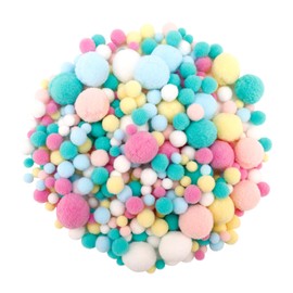 ENLACE Pompoms for Crafts, Pack of 400 1-3 cm Mini Pompoms Balls Small Pompoms Balls, Felt Balls, Colourful Bobbles for Crafts for DIY Creative Craft Decorations, Party Decoration, Colourful Bright