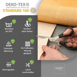 Lileno Home Non-Slip Carpet Underlay - Suitable For Underfloor Heating, Carpet, Anti-Slip Mat for Smooth, Hard and Uneven Floors - Carpet Saver for a Safe Home