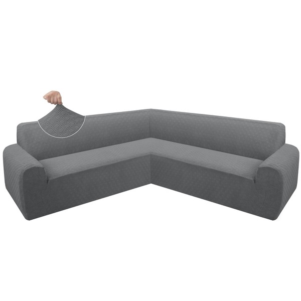 ALIECOM Extra Soft Corner Sectional Sofa Covers L Shaped Couch