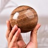 AMOYSTONE Onyx Ball Divination Sphere with Wood Stand Decorative Ball