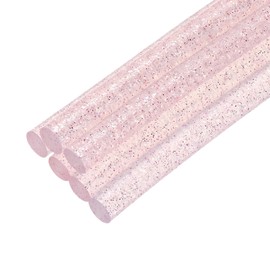 uxcell 6pcs Mini Hot Glue Sticks for Mini Glue Gun, 4-inch x 0.28-inch Glue Gun Sticks for Art DIY Craft, Glitter Clear Pink