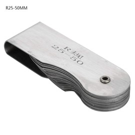 Radius Fillet Gauge, Stainless Steel External Internal Concave Convex Measuring Tool, Portable Concave Convex Measuring for Tool and Die Makers Check(R25-50MM)