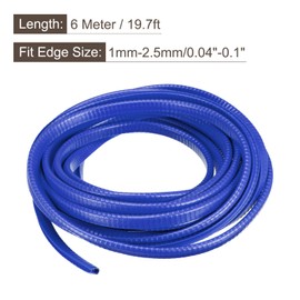 uxcell U Channel Edge Trim, 19.7ft Length Rubber Guard Seal Strip Edge Protector Fit for 1-2.5mm Edge, (15/64" W x 25/64" H) Blue
