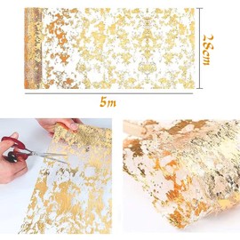 Gold Table Runner, Table Runner with Shiny Coating, Gold Table Decoration, Polyester Table Runner, Glitter Tulle for Weddings, Birthdays, Christmas, Party, Christenings etc (28 cm x 500 cm, Gold)