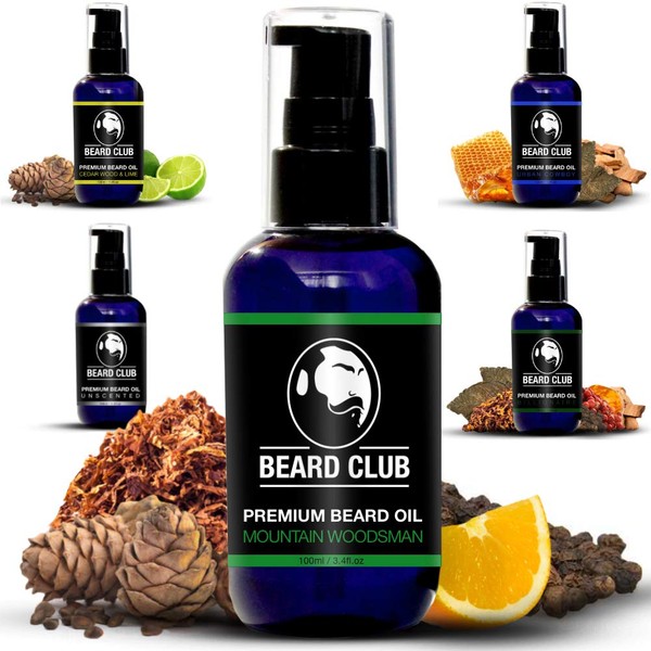 Beard Club - Mountain Woodsman Beard Oil Men - Ideal Beard Care and Beard Oil for Men - 100 ml