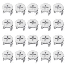 Pack of 20 Furniture Connector Cam Locks, Eccentric Nuts, Cam Nuts, Plate Mounting Screws, Suitable for Wooden Boards with a Thickness of 10/16/18 mm