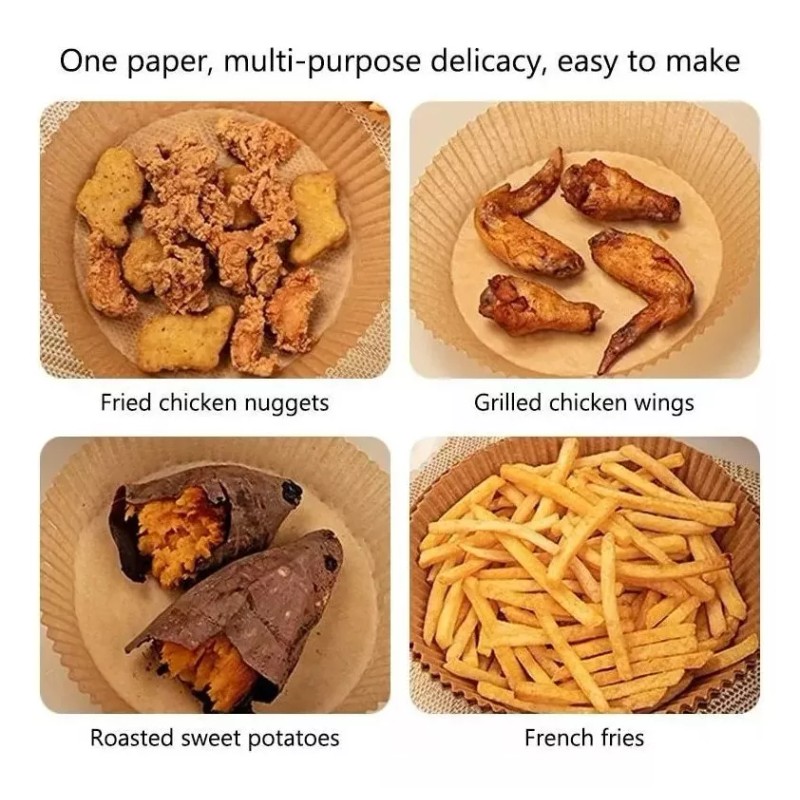 RIVERSOFY Molde De Papel Para Freidora De Horno 300 Piezas