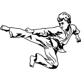 'Karate Kick' Rubber Stamp - Unmounted Design for Crafting & Scrapbooking, A7 (RS00033340)