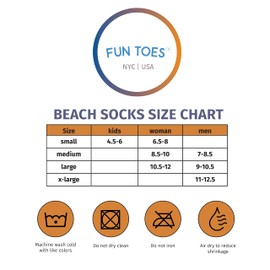 FUN TOES 2 Pairs Beach Socks for Volleyball Soccer, Camping, Rafting, Diving and All Sand Sports (Black-Blue, S Kids 4.5-6 / Women 6.5-8)