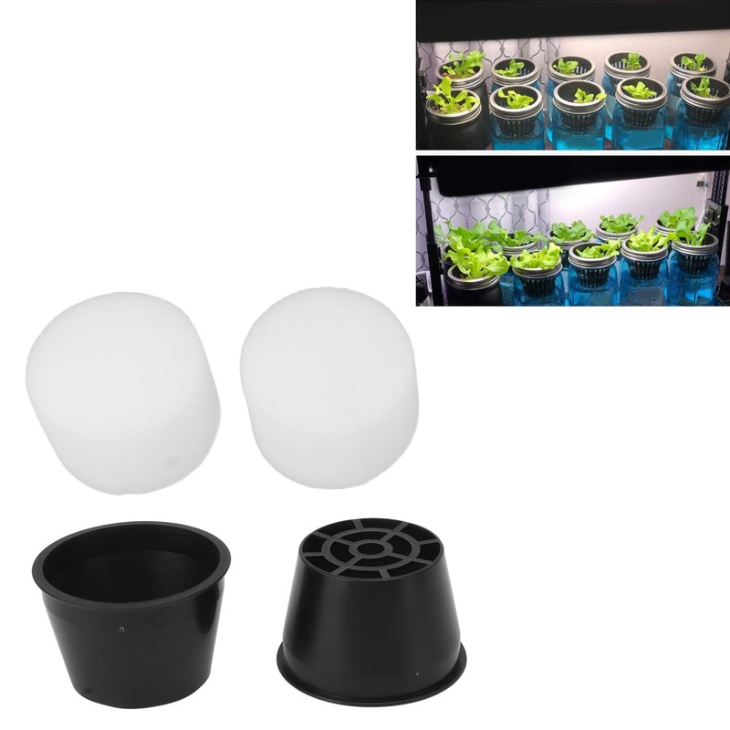 100 Set Hydroponic Grow Baskets Sponges Circular Planting Baskets Plant