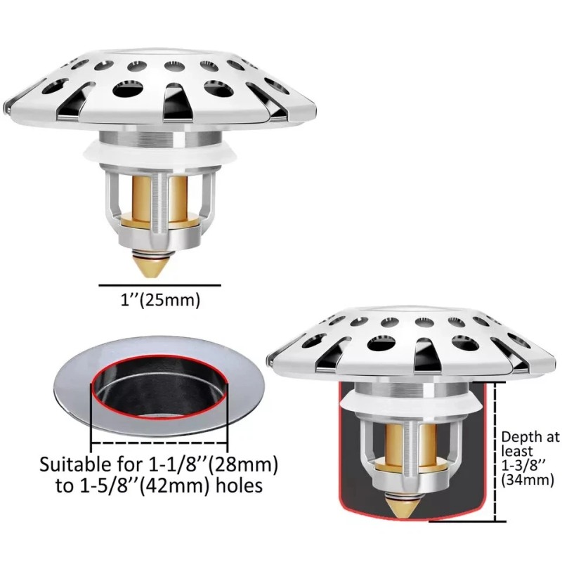 AzWzz 2 Pack Bathroom Sink Stopper,Sink Hair Catcher,Bathro