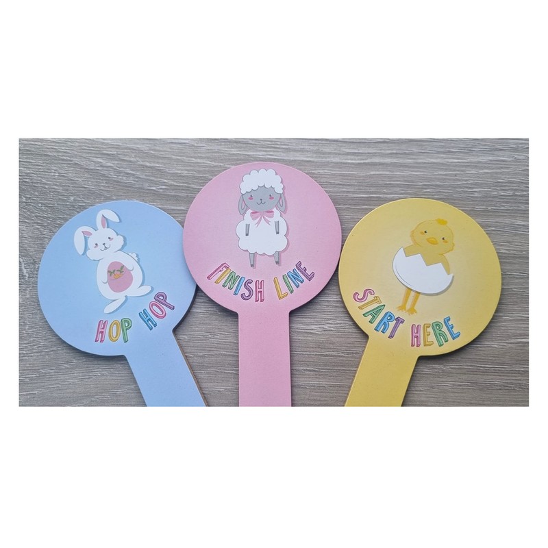 LR Supplies Easter Egg Hunt Signs 6pcs Wooden Garden Trail
