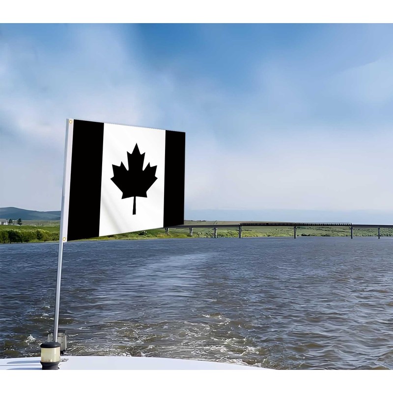 24x36 Inch Black Canada Flag,2x3 FT Dark Canadian Flag,Medium Digitial