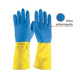 Truper GU-333, Guantes de látex reforzados para limpieza, grandes