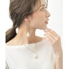 Vingtaine P5005 Baroque Pearl Style Long Chain Earrings, Titanium Post,